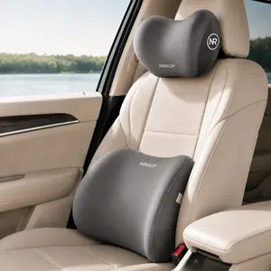 Memory Foam Car Headrest & Lumbar Support Cushion - Adjustable Strap, Removable Cover, Universal Fit Neck Support Pillow for Driving Office Home，Summervibes