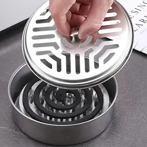 1pc Mosquito coil for household use with cover and ash tray, fire-resistant and heat-resistant