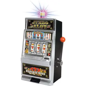 Lucky sevens jumbo slot machine casino toy piggy bank replica with flashing lights and jackpot sounds