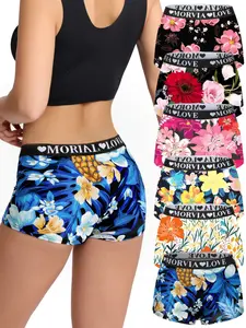 6-Pack Women's Underwear Set, Fashion Comfy Printed Underwear, Casual Comfy Panties, Soft Comfortable Skin-Friendly Design, Colorful Floral Print, Daily Wear Briefs, Elastic Waistband, All Seasons