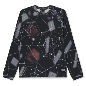 Women's Cotton Waffle-Knit Long-Sleeve Round Neck Clothes, Casual Top (Black)