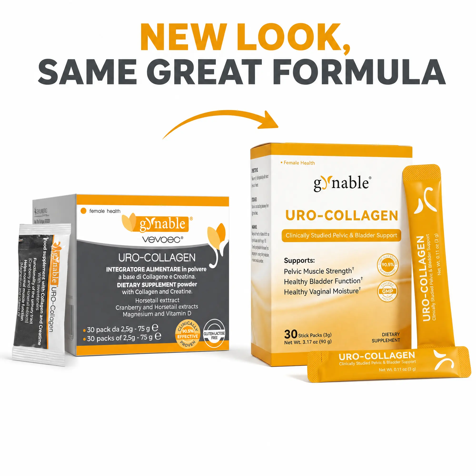 Gynable Uro Collagen Dietary Supplement for Postpartum Adults - Magnesium-Infused, Supports Pelvic Floor Strength, Hormone Balance via Black Cohosh, Vaginal Dryness Relief, Bladder Control, 30-Day Supply (Top Results at 3 Months)