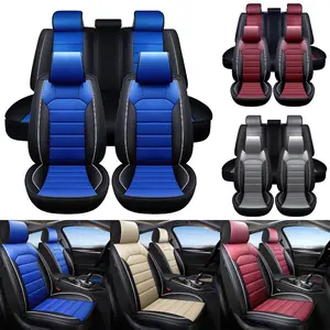 For Toyota Tacoma 2Dr/4Dr Pickup 5-Seater Car Seat Cover All-Season PU Leather Anti-Scratch Front Rear Seat Protector Mat Full Set ,Waterproof and Breathable Automotive Interior Decoration