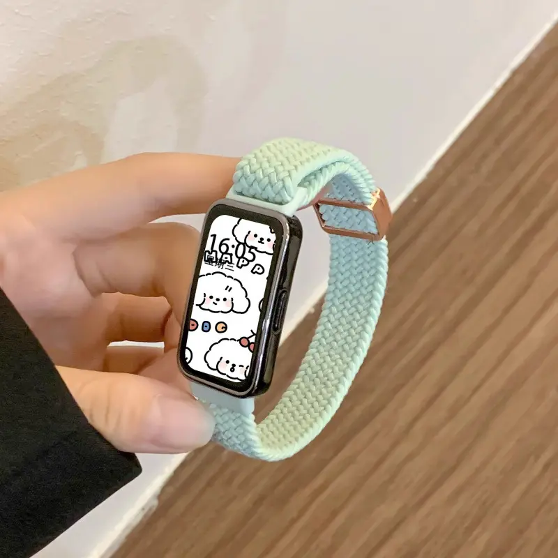 Woven Rose Gold Magnetic Buckle Strap - Mint Green