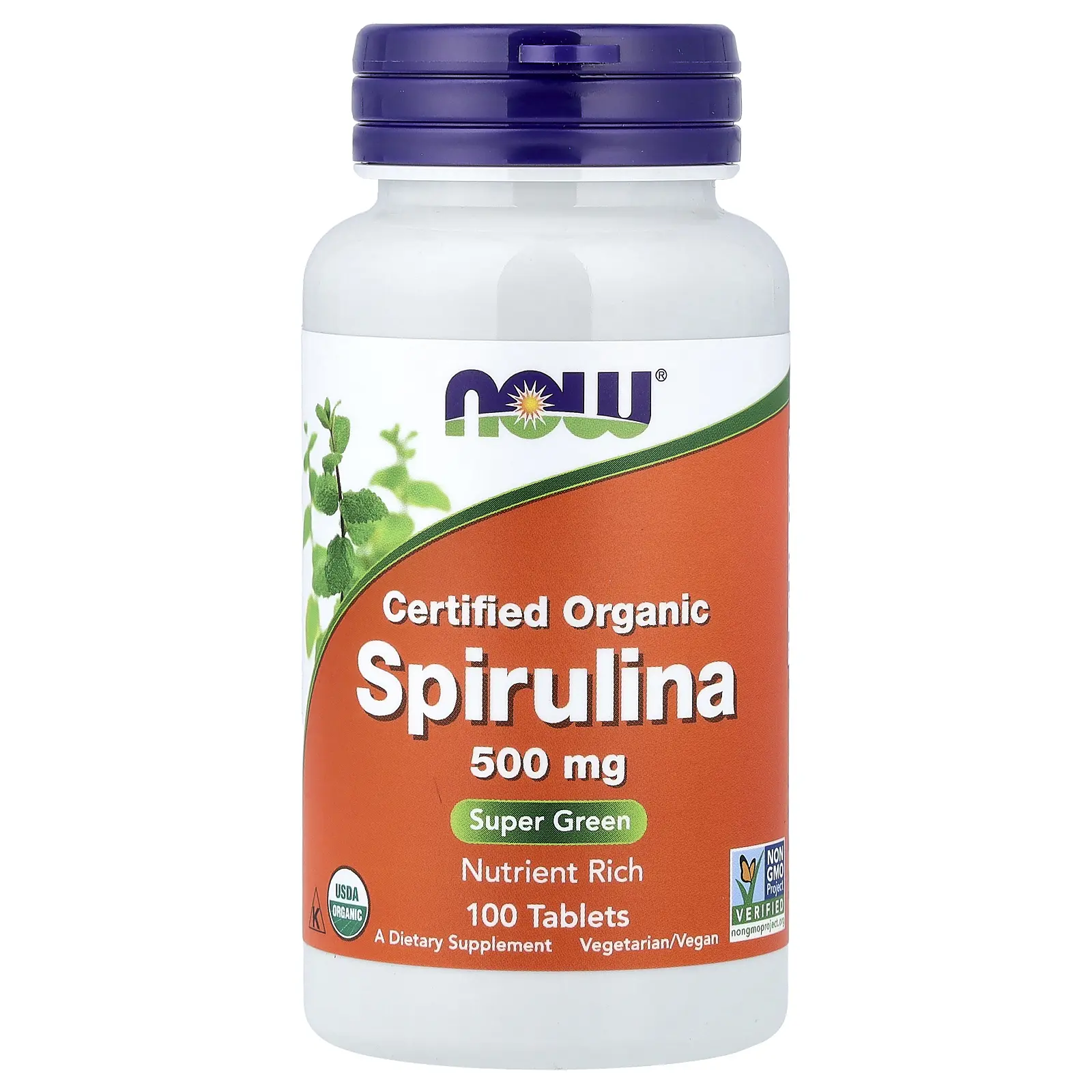 NOW Foods Certified Organic Spirulina, 500 mg, 100 Tablets NOW Foods Certified Organic Spirulina, 500 mg, 100 Tablets