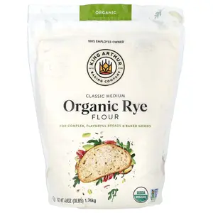 King Arthur Baking Company Organic, Classic Medium Rye Flour, 3 lbs (1.36 kg)