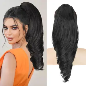 Ponytail Extension,Claw Clip Ponytail Extension Black Clip in Ponytail Hair Extensions,18inch  Ponytail Synthetic Hair Pieces for Women