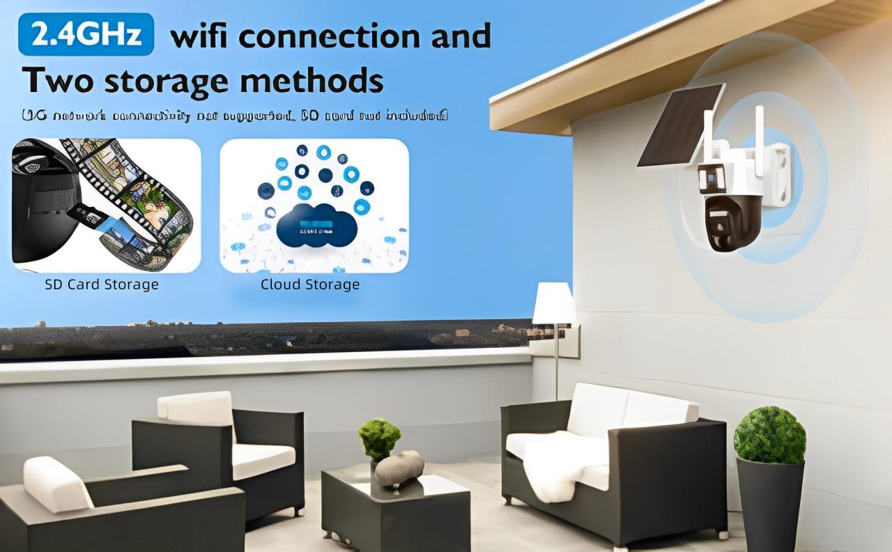 Hawkray 2K Solar Dual-Lens Security Camera: 360° PTZ, Color Night Vision, PIR Human Detection, IP66 Waterproof, Outdoor/Indoor Use, Two-Way Talk, Auto Tracking, Spotlight & Siren Alarm, WiFi/Cloud Storage​