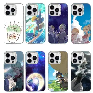 CUTE Anime Dr Stone Phone Cases For iPhone 17 Promax Pro Air 16 Plus 15 14 13 12 11 White Candy Matte Shockproof Cover Gift For Birthday Christmas Halloween