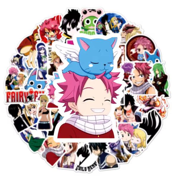 50Pcs FAIRY TAIL Anime Stickers Etherious Natsu Dragneel Cartoon Decals DIY Skateboard Phone Laptop Cool Graffiti Sticker