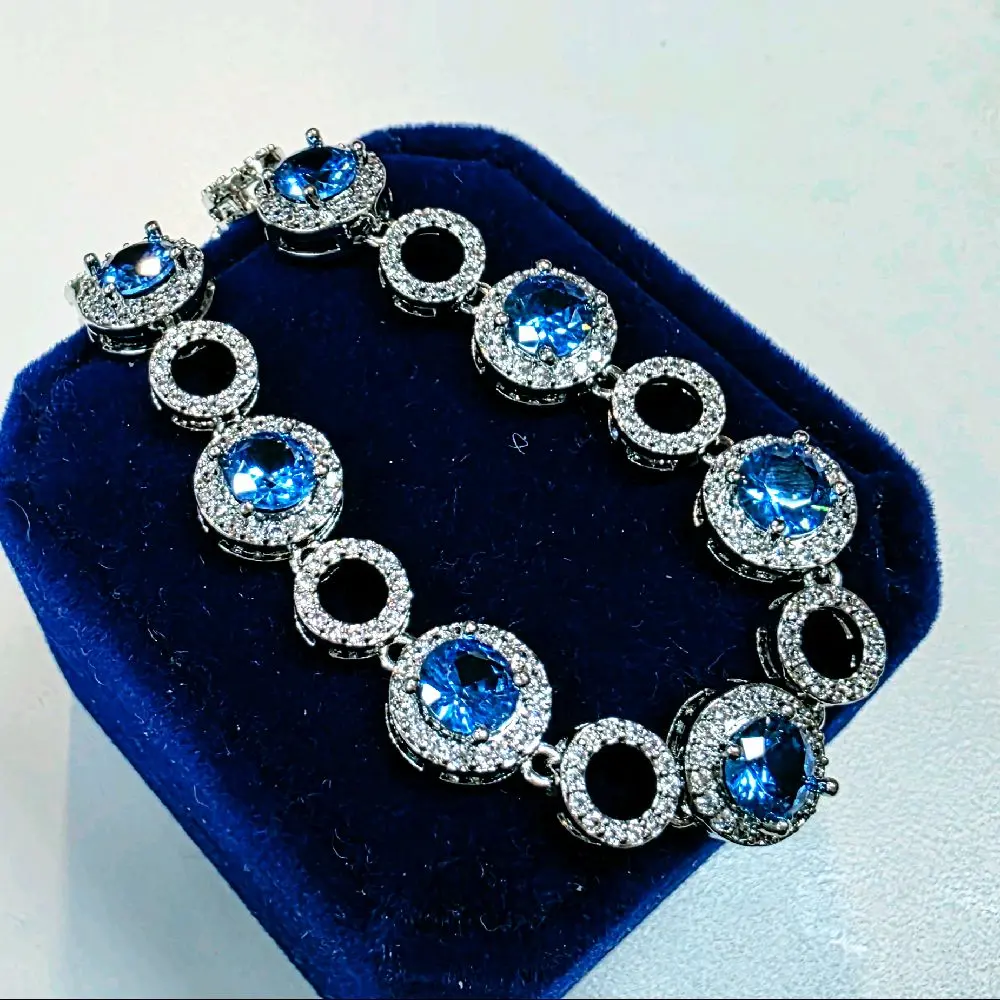 Sapphire Blue Color Gemstone Bracelet