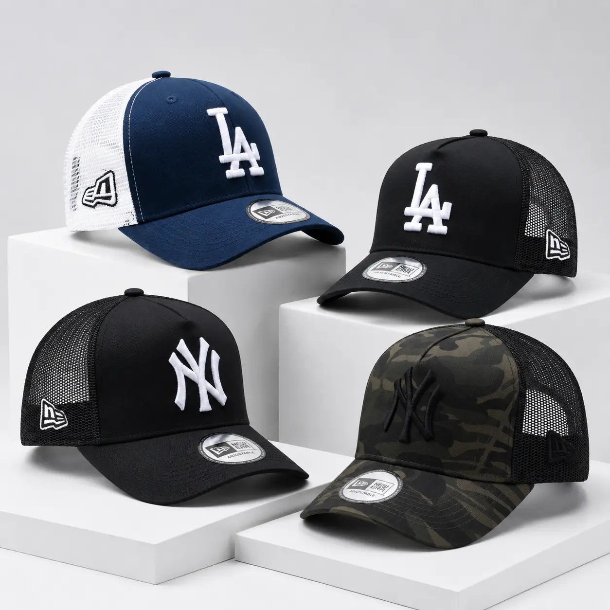 Classic LA Style Embroidered Mesh Trucker Hat Adjustable Snapback Cap