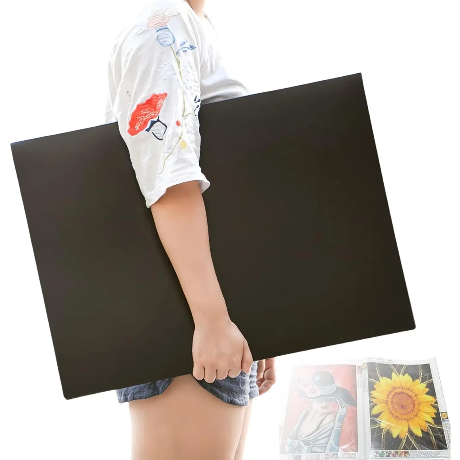 A2 Storage Book Suitable for 22x15 inches  Paintings, Art Kit Storage Container with 30 Pocket Sleeves,Portfolio Folder for Artwork (Black)