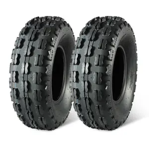 MaxAuto 22x7-10 Front ATV Tires Quad Sport ATV UTV Tires 4-Ply Mud Sand Snow and Rock Tire Tubeless, Set of 2