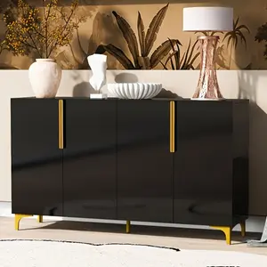 Home Essentials 1pcs, Gloss Finish Lightweight Luxury Storage Cabinet, Adjustable, Fits Living Room, Den, Hallway, Three Colors.