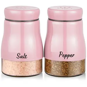Sports & Outdoor Graingan Pink Salt And Pepper Shakers Set   5 Oz Dispenser With Glass Bottom Cute For Kitchen Decor Accessories Easy Filling