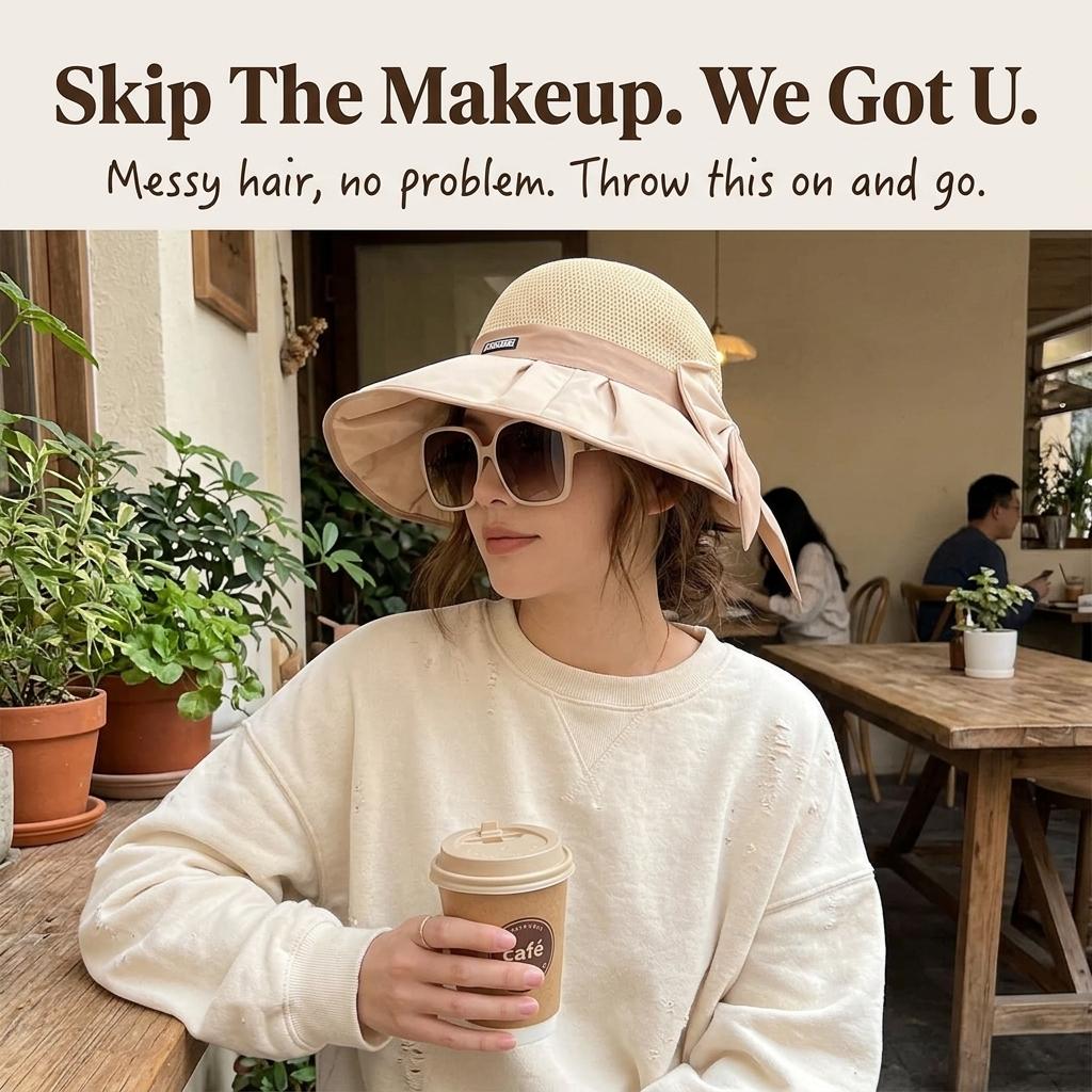 Beach Sun Straw Hats for Women, UPF 50+ UV Sun Protection Wide Brim Summer Straw Hat Foldable Packable Roll up Cap