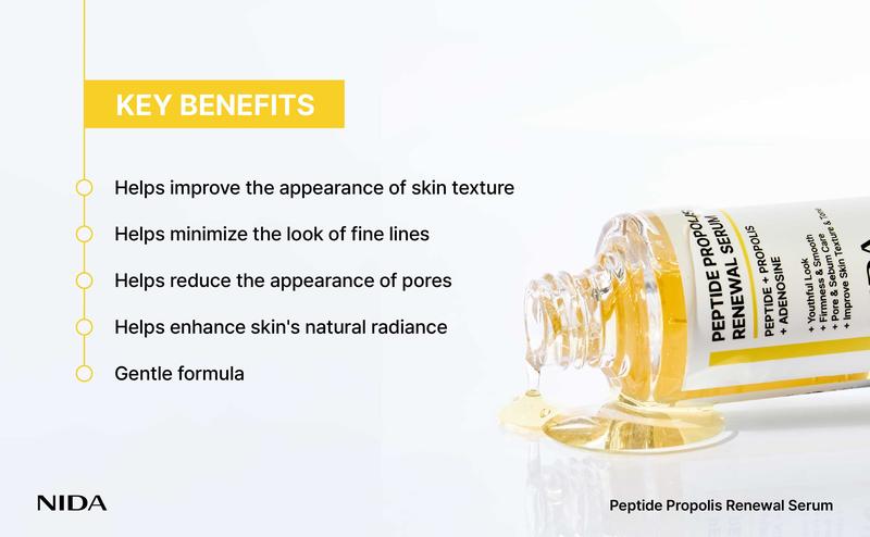 NIDA Hydrating Renewal Serum(s) CICA Hyaluronic acid Peptide Propolis Dry Skin Wrinkles