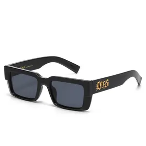 Locs Sunglasses Dark Frame Gold Logo with Black Handles