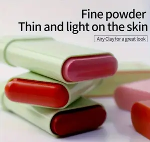 Multi-Use Makeup Blush Stick,Solid Moisturizer Stick, Shadow Lips and Cheek Blusher, Cream Blush Stick, Waterproof Natural Nude Makeup, Long Lasting Matte Powder Blusher Stick Suitable for All Skin (02 Hot Red)