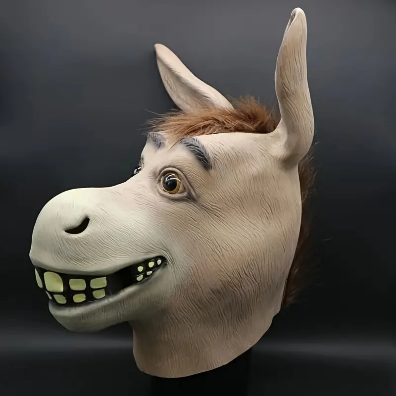 1 Piece, Internet Hot Animal Mask Headwear, Bar Funny Donkey Head, Sand Carving Headwear, Performance Props of the Year