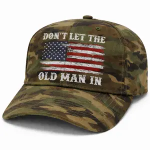 Don't Let The Old Man In Camo Embroidery Hat, Otto Hat, For Men, For Women, Vintage Embroidered Cap Snapback Cap