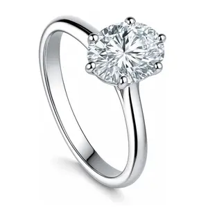 BERRICLE Sterling Silver Solitaire Wedding Engagement Rings for Women, 1.8 Carat Oval Cut Cubic Zirconia CZ Ring