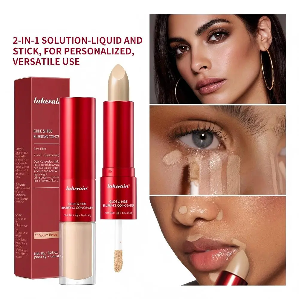 2 IN1 Concealer Fuzzy Stick Hydration Long Lasting Coverage Blemishes Conceals Dark Circles Liquid Concealer Cosmetics