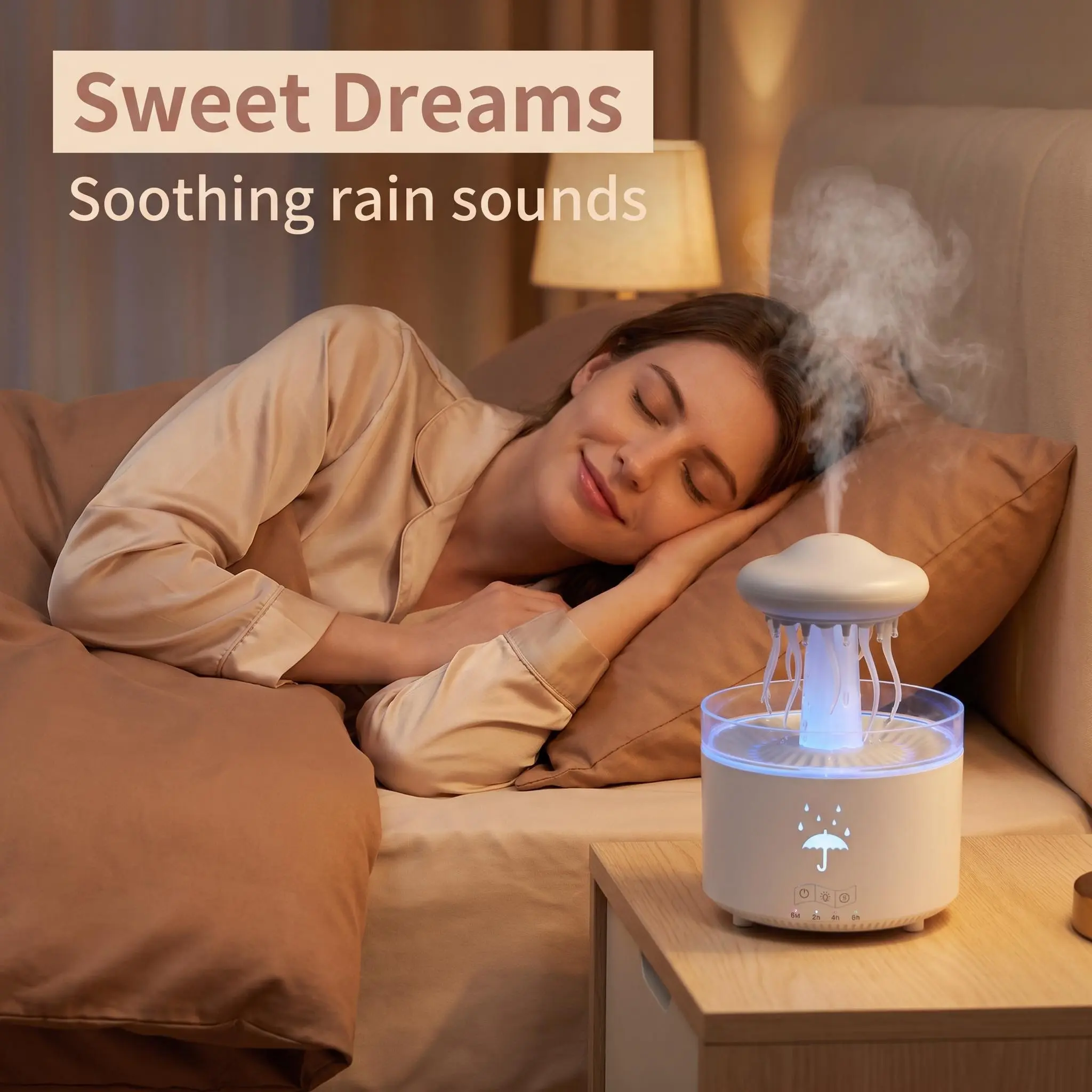 Unique Self-Care Gift for Her – Raindrop Aroma Diffuser & Humidifier with Remote, 7-Color Ambient Light, and Auto-Timer – Stylish Jellyfish Decor for Yoga, Meditation, and Spa Ambiance