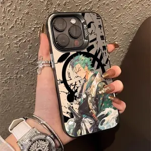 Anime  Zoros Magsafe Magnetic Case for IPhone17 16 15 14 13 12 11  Pro Max Plus  Air Soft Silver Plated Anti Fall Cover Gift