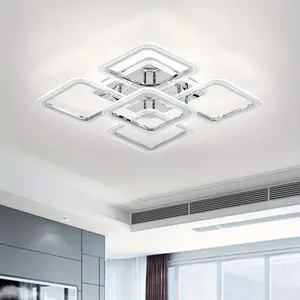 LED Ceiling Light, Modern Flush Mount Chandeliers Lighting, Dimmable Bedroom Ceiliing Lamps, Nordic Design for Living Room Kitchen, with Remote