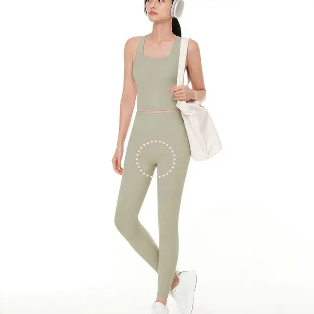 Andar Official Flagship Store Women's Double-Faced Brushed High-Waisted Seamless Yoga Leggings - Tights for Running, Fitness
