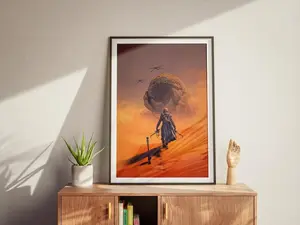 Dune Matte Vertical Poster - Sci-Fi Desert Art, Modern Movie Wall Decor, Paul Atreides Fan Print