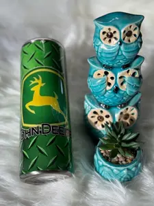 JD Diamond Plate Tumbler/ Farm Tumbler/ Tractor Tumbler/ Yellow and Green Tumbler