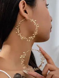 Fashionable Flower Design Hoop Earrings, Fashion Jewelry for Party, Daily Clothing Decor, Trendy All-match & Exquisite Jewelry for Birthday Gift, Trendy Fashionable Accessories