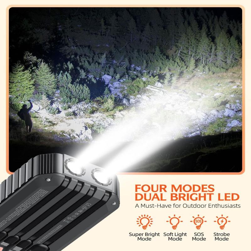 Solar Charger Power Bank 40000mAh Built in 4 Cables and Hand Crank, Portable Charger 22.5W Fast Charger 6 Outputs & 4 Inputs External Battery Pack with Bright Flashlight and Compass Solar Charger Power Bank 40000mAh Built in 4 Cables and Hand Crank, Portable Charger 22.5W Fast Charger 6 Outputs & 4 Inputs External Battery Pack with Bright Flashlight and Compass