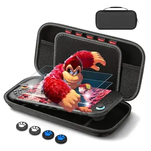 X-SBB16   for Nintendo Switch 2 Carrying Case and 2 Screen Protector [2025 Upgrade] – Slim Hard Travel Case with Storage Pouch, Game Card Slots, Thumb Grip Caps for Switch 2 Accessories