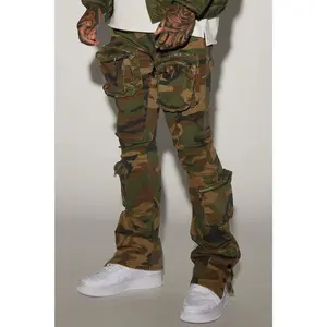 Round Up Stacked Skinny Flare Pants - Camouflage