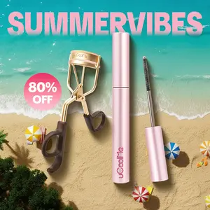 uCoolMe Lengthening and Curling Mascara 3D Eyelash Iron Magic Wand Mascara Black Long Lasting Waterproof Smudge Proof 24 Hour Wear Natural Extension Thickening Effect Ultra Fine Volumizing Makeup Cosmetics with Eyelash Curler #Summervibes