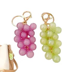 2 Packs Trendy Grape Keychains – Creative Bubble Jelly Grape Cluster, Emulational Fruit Charm for Car Keys, Backpacks, School Bags, Cute Gift for Students, Fashion Accessories