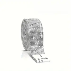 Sparkling Rhinestone Sticker Roll, Crystal Gemstone Tape for DIY Crafts, Wedding, Car, Phone Decoration, Multiple Sizes, Self Adhesive Sticker