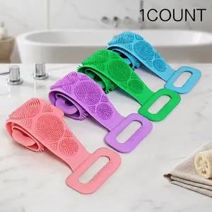 Premium Double-Sided Silicone Bath Brush — Quick-Drying, Exfoliating, and Massaging; Specially Designed for Sensitive Skin; Easy To Clean; Unisex Silicone Cleansing Brush, Exfoliating Shower Scrubber, Exfoliating Body Scrubber