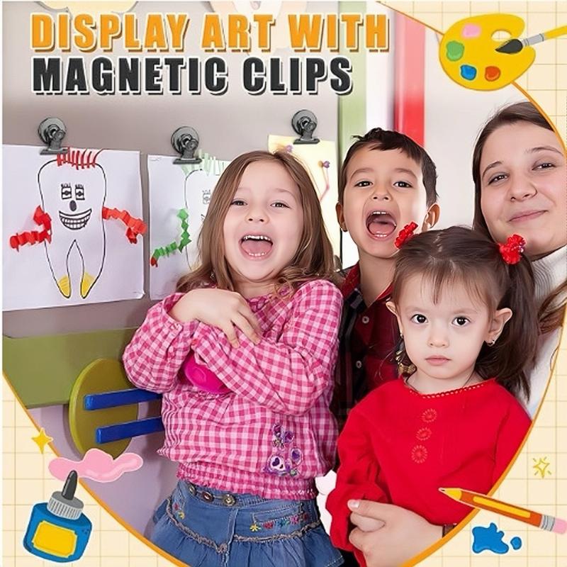 10pack Fridge Magnets Refrigerator Magnets Magnetic Clips Heavy Duty Detailed List Display Paper Fasteners on Home& Office& Teaching (Black, 10)