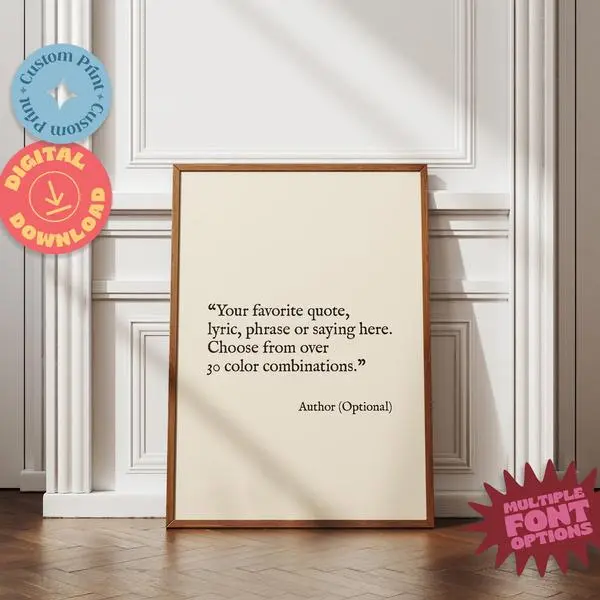 Personalized Typography Wall Art Poster - Custom Quote Gift Print