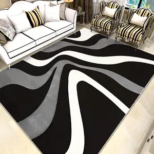 Abstract Geometric Pattern Rug, Non-slip Washable Floor Mat, Decorative Carpet for Home Living Room Bedroom Hotel Dormitory, Modern Geometric Rug