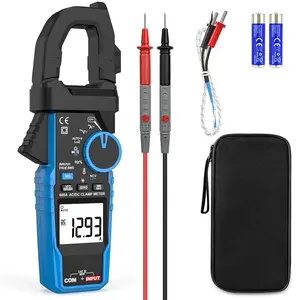 Digital Inrush Clamp Meter Multimeter,  T-RMS 6000 Counts 600A Current Amp  Meter with VFD,LOZ Mode; Measures NCV  Current  Temperature Resistance Capacitance Continuity