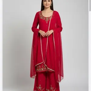 Butique kurta plazo set plazo perfect of any special occasion all hand work embroidery soft comfortable light weight