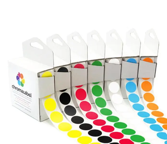 3/4" Permanent Round Color-Code Dot Variety Kit (Standard): 7,000/Kit