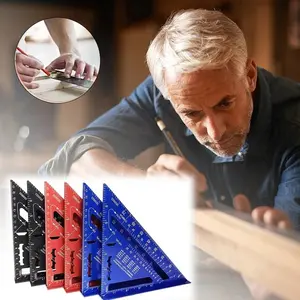 New 7 Inch Triangle Ruler Measurement Tool, Aluminum Alloy Woodworking Tool, Inch/metric Angle Rule, Quick Square Ruler, Woodworking Tool, Woodworking Square Protractor