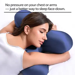 BodyPedia Indigo Blue Beauty Pillow, Anti Wrinkle Pillow, Memory Foam Skincare Pillow, Ergonomic Design Pillow, Neck Support Pillow, Soft Support Pillow, Odorless Material,Pillow for Neck Pain, Pillow for Sleepng, Mellow Cloud Pillow